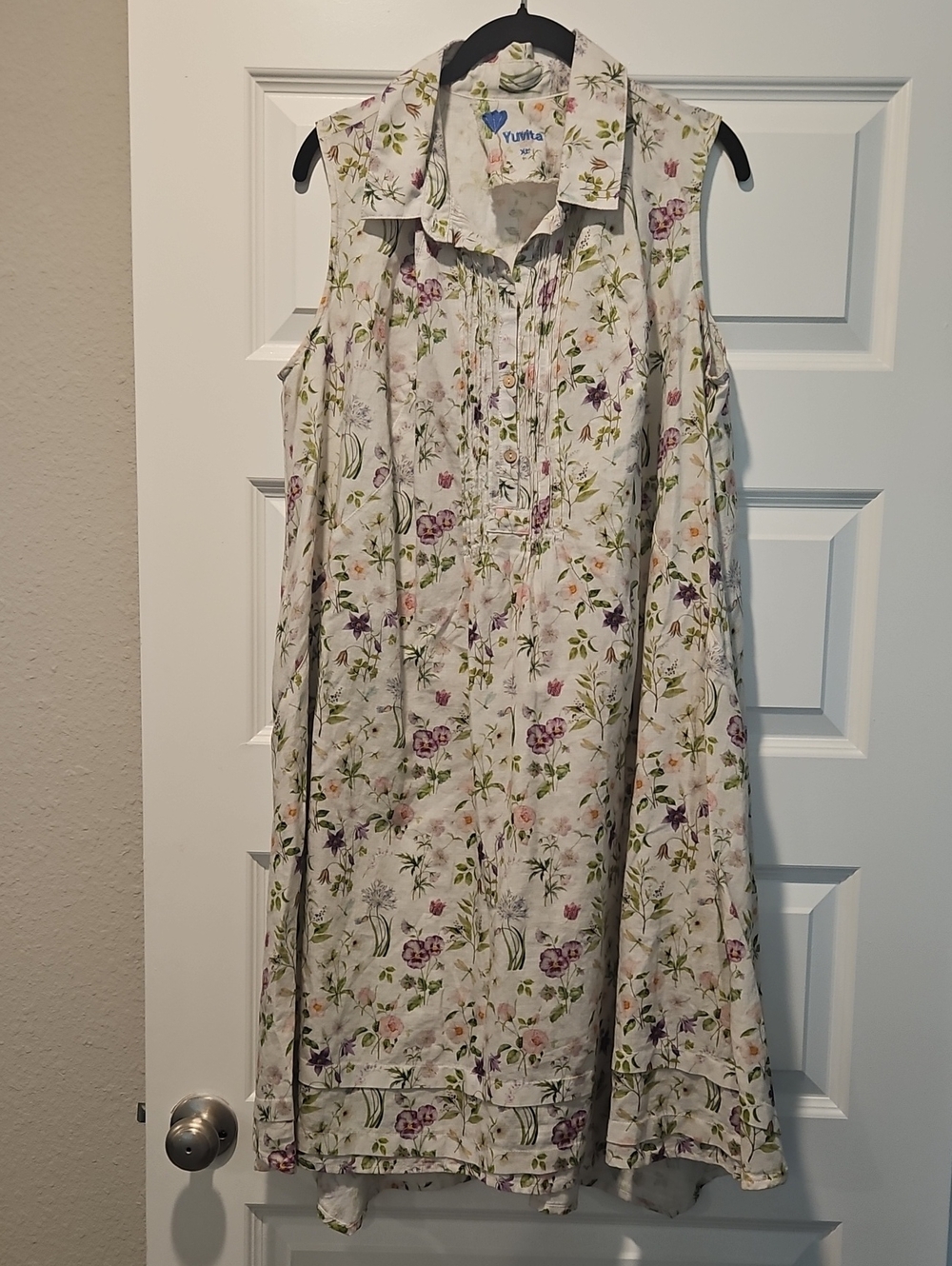 Yuvita XL Floral Sleeveless Summer Dress